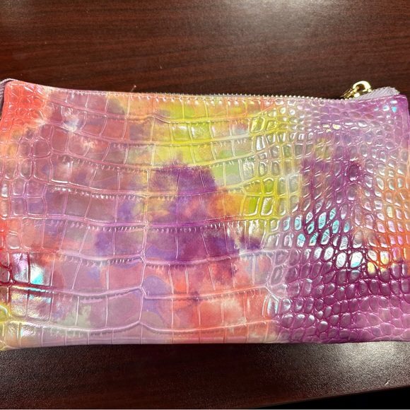 💐5/$25 Jen & Co Tie Dye Faux Alligator Crossbody Bag Wristlet NWT Rainbow Colors - Picture 13 of 14